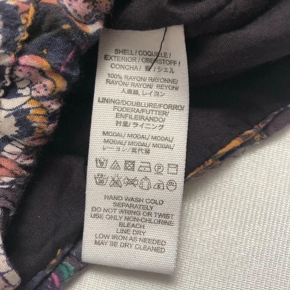 Free People multicolor blue violet floral soft print balloon sleeve jacket